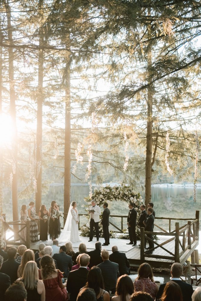 Lake ceremony at Cedar Lakes Estate